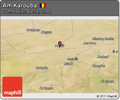Satellite Panoramic Map of Am Karouba