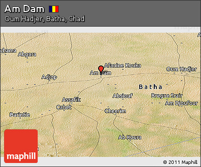 Satellite Panoramic Map of Am Dam