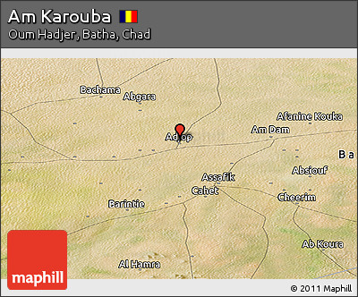 Satellite Panoramic Map of Am Karouba
