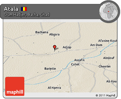 Shaded Relief Panoramic Map of Atala
