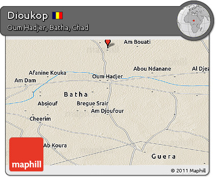 Shaded Relief Panoramic Map of Dioukop