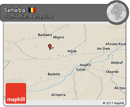 Shaded Relief Panoramic Map of Séhéba