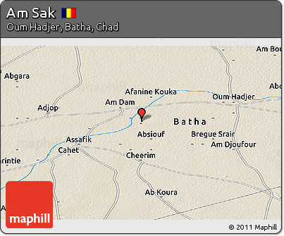Shaded Relief Panoramic Map of Am Sak