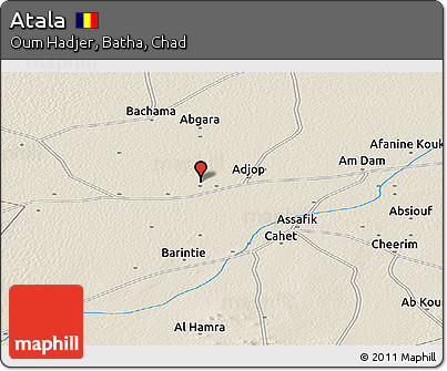 Shaded Relief Panoramic Map of Atala