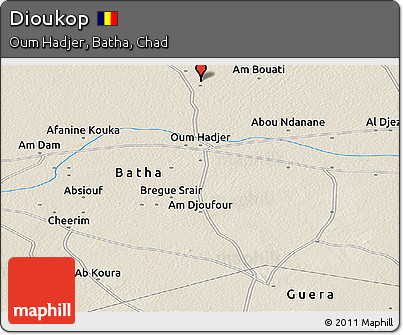 Shaded Relief Panoramic Map of Dioukop