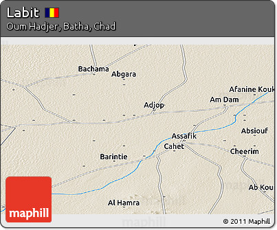 Shaded Relief Panoramic Map of Labit