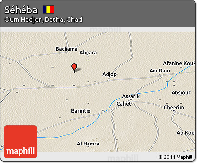 Shaded Relief Panoramic Map of Séhéba