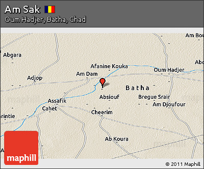 Shaded Relief Panoramic Map of Am Sak