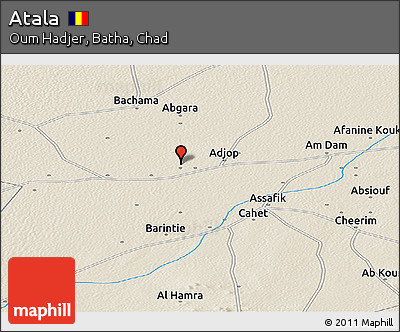 Shaded Relief Panoramic Map of Atala