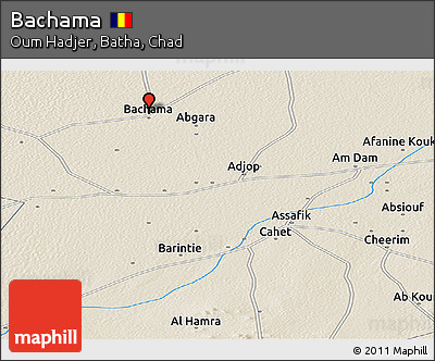 Shaded Relief Panoramic Map of Bachama