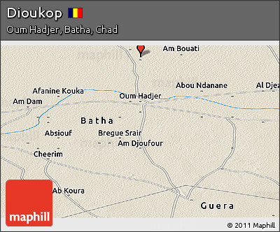 Shaded Relief Panoramic Map of Dioukop