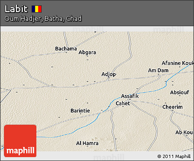 Shaded Relief Panoramic Map of Labit