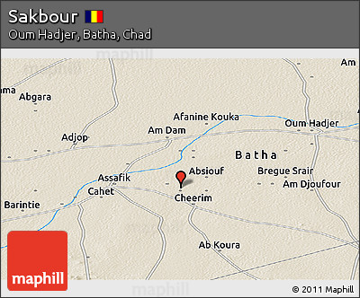 Shaded Relief Panoramic Map of Sakbour