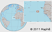 Gray Location Map of the area around 13° 13' 56" N, 19° 28' 30" W