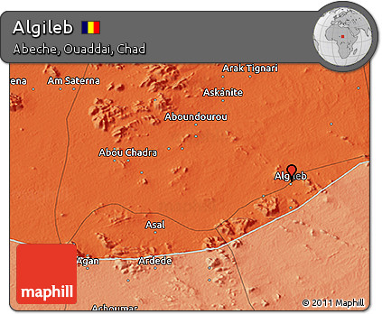 Political 3D Map of Algileb