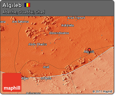 Political 3D Map of Algileb