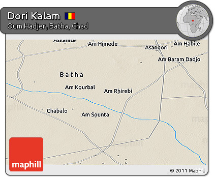 Shaded Relief Panoramic Map of Dori Kalam
