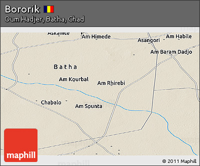 Shaded Relief Panoramic Map of Bororik