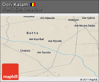 Shaded Relief Panoramic Map of Dori Kalam