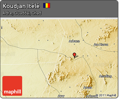 Physical 3D Map of Koudjan Itélé
