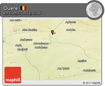 Physical Panoramic Map of Ouéré