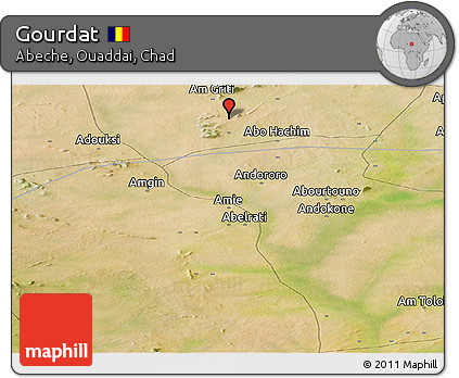 Satellite Panoramic Map of Gourdat