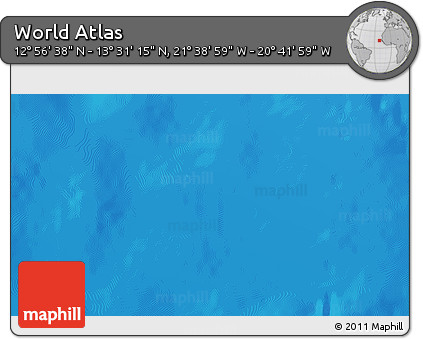 Shaded Relief 3D Map of the Area around 13° 13' 56" N, 21° 10' 29" W