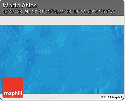 Shaded Relief 3D Map of the Area around 13° 13' 56" N, 21° 10' 29" W