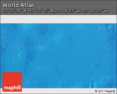 Shaded Relief 3D Map of the Area around 13° 13' 56" N, 21° 10' 29" W