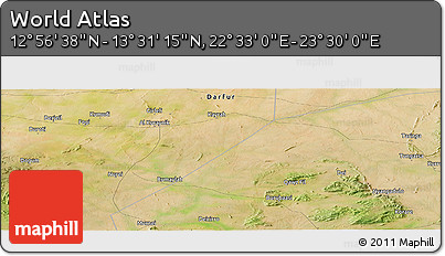 Satellite Panoramic Map of the Area around 13° 13' 56" N, 23° 1' 29" E