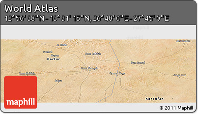 Satellite Panoramic Map of the Area around 13° 13' 56" N, 27° 16' 29" E