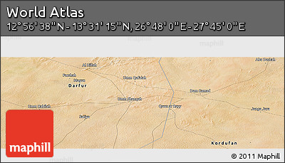 Satellite Panoramic Map of the Area around 13° 13' 56" N, 27° 16' 29" E