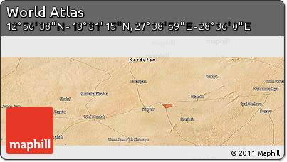Satellite Panoramic Map of the Area around 13° 13' 56" N, 28° 7' 30" E