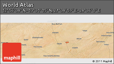 Satellite Panoramic Map of the Area around 13° 13' 56" N, 28° 7' 30" E