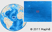 Shaded Relief Location Map of the area around 13° 13' 56" N, 32° 13' 30" W