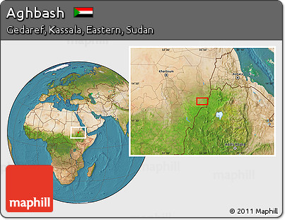 Satellite Location Map of Aghbash