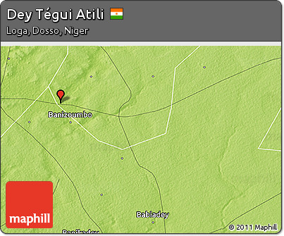 Physical 3D Map of Dey Tégui Atili