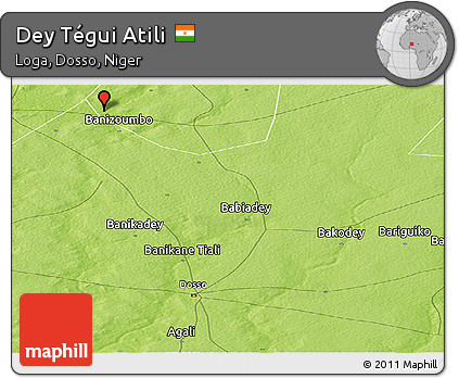 Physical Panoramic Map of Dey Tégui Atili
