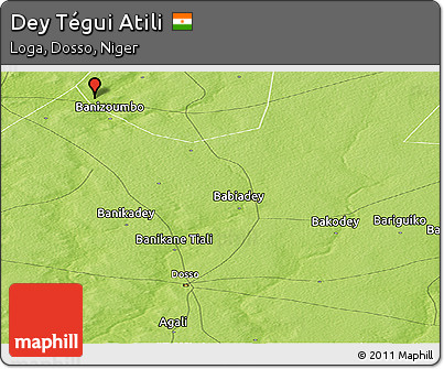 Physical Panoramic Map of Dey Tégui Atili