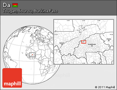 Blank Location Map of Da