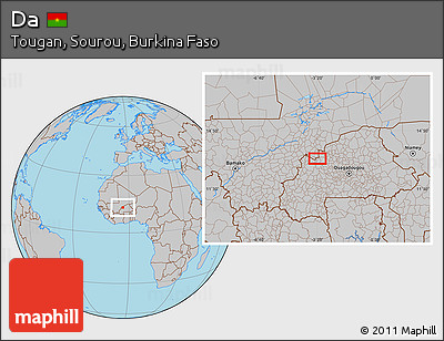 Gray Location Map of Da