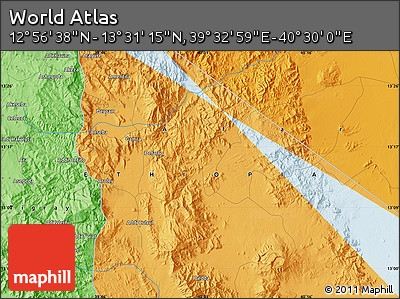 Political Map of the Area around 13° 13' 56" N, 40° 1' 29" E