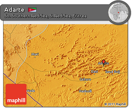 Political 3D Map of Adarte