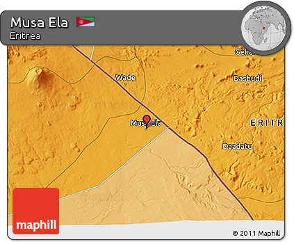 Political 3D Map of Musa Ela
