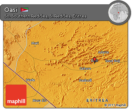 Political 3D Map of Oasi