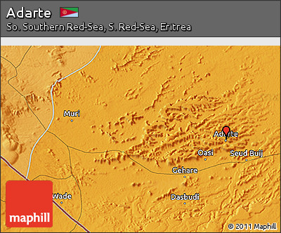 Political 3D Map of Adarte