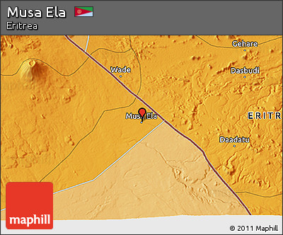 Political 3D Map of Musa Ela
