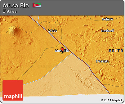 Political 3D Map of Musa Ela