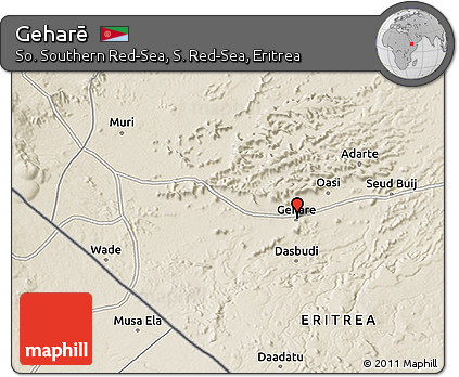 Shaded Relief 3D Map of Geharē