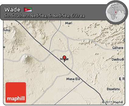 Shaded Relief 3D Map of Wade